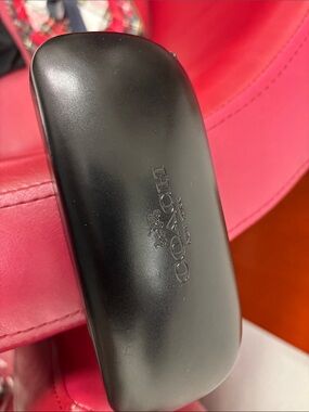 Coach Black Hard Eyeglass Case with Embossed Logo